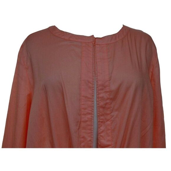 Kate Hill Big Shirt Tunic Top Sz Large Open Front Drawstring Waist Pockets NEW - Picture 2 of 6